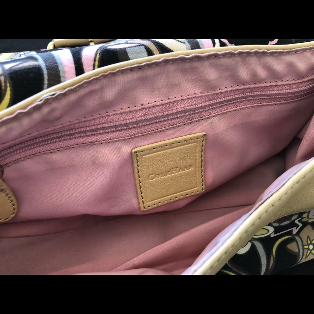 Cole Haan Floral Bag with Leather Trim & Brushed Gold Hardware - Picture 4 of 5